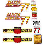 Oliver 77 Row Crop Diesel: Mylar Decal Set