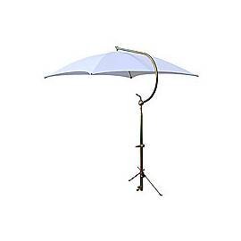 Deluxe White Umbrella with Brackets