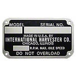 Early Style Serial Number Tag (1939-1949)