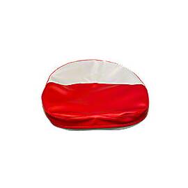 Red and White Tractor Seat Cushion