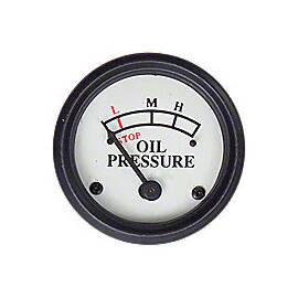 Engine mounted Oil Pressure Gauge (0-25 PSI) -  White Face